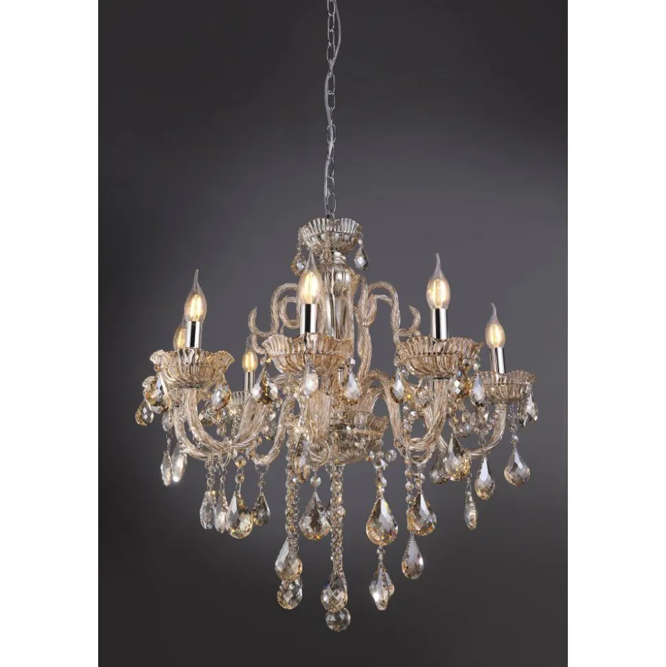 Suspension Paul Neuhaus Gracia Champagne, 8 Lumieres