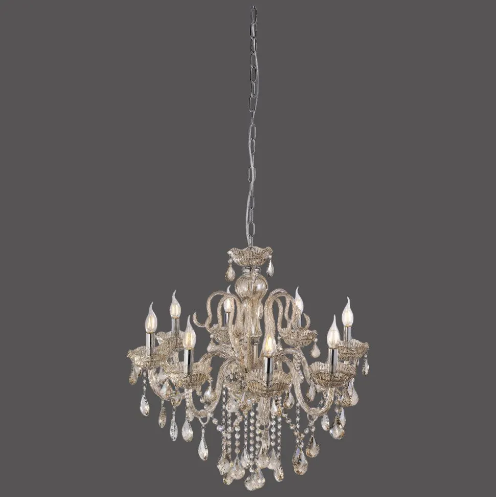 Suspension Paul Neuhaus Gracia Champagne, 8 Lumieres