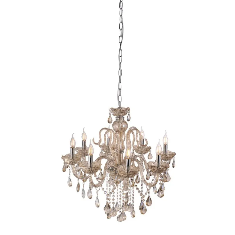 Suspension Paul Neuhaus Gracia Champagne, 8 Lumieres