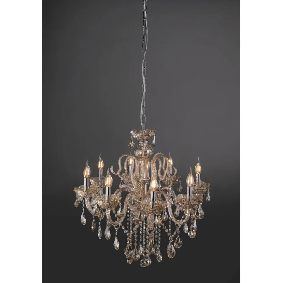 Suspension Paul Neuhaus Gracia Champagne, 8 Lumieres