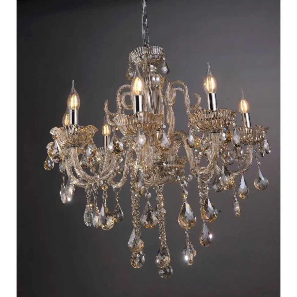 Suspension Paul Neuhaus Gracia Champagne, 8 Lumieres
