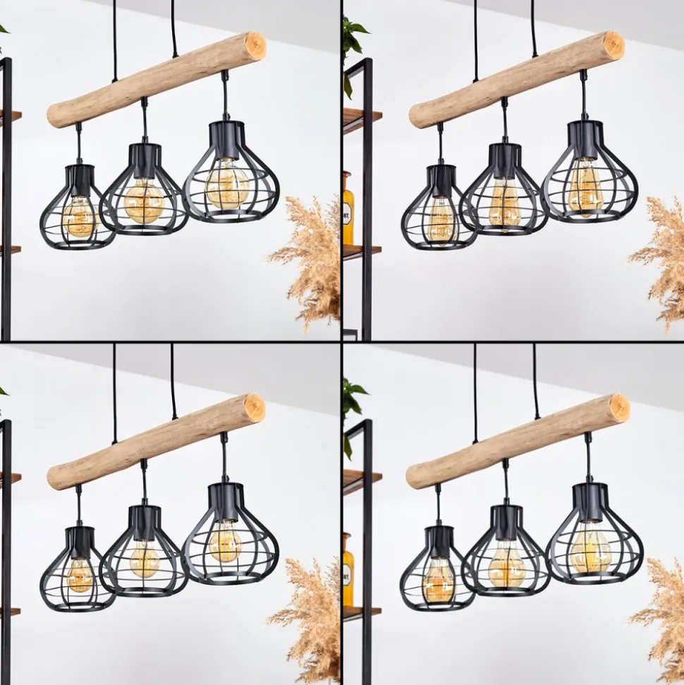 Suspension Pila Ecru, Noir, 3 Lumieres