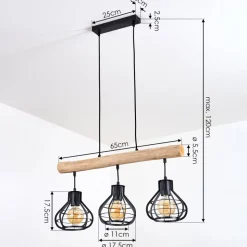 Suspension Pila Ecru, Noir, 3 Lumieres