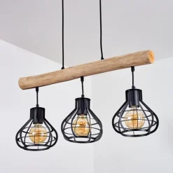 Suspension Pila Ecru, Noir, 3 Lumieres