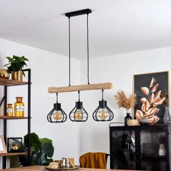 Suspension Pila Ecru, Noir, 3 Lumieres
