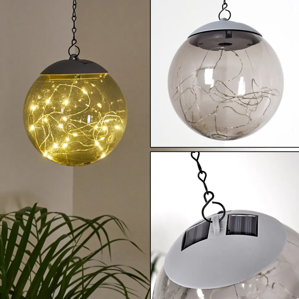Suspension Pollenca Led Fumee, Noir, 20 Lumieres