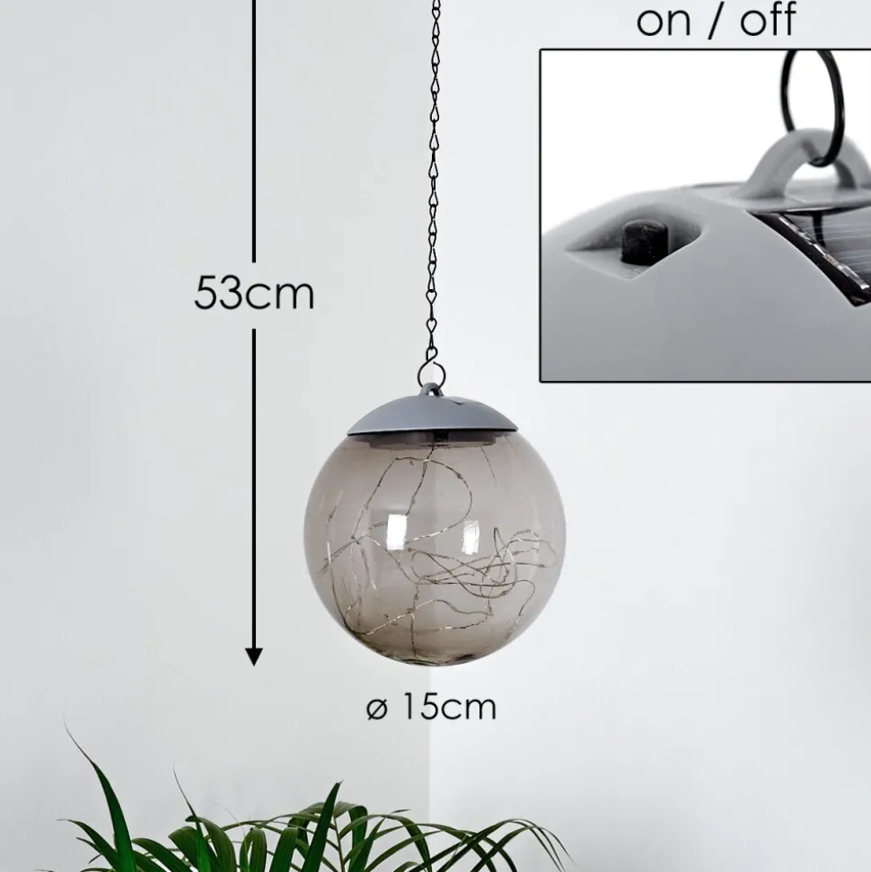 Suspension Pollenca Led Fumee, Noir, 20 Lumieres