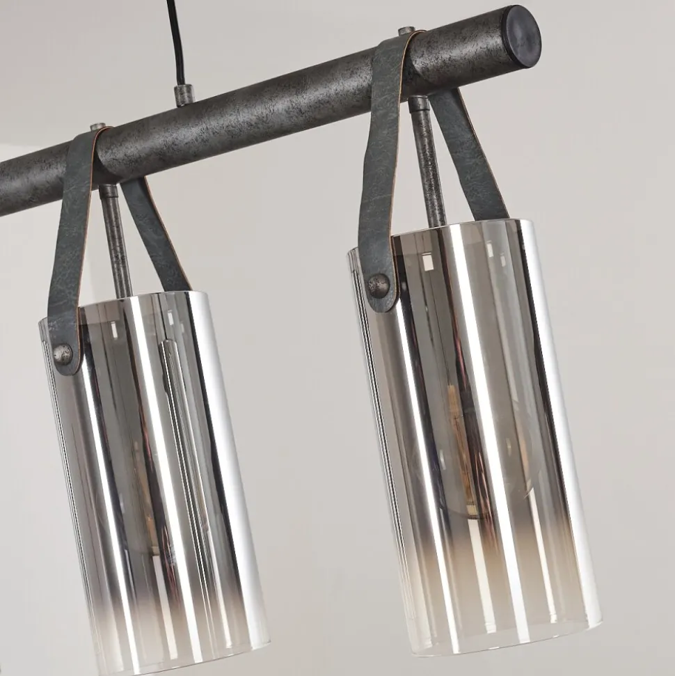 Suspension Pompehuis Gris, Noir, 4 Lumieres