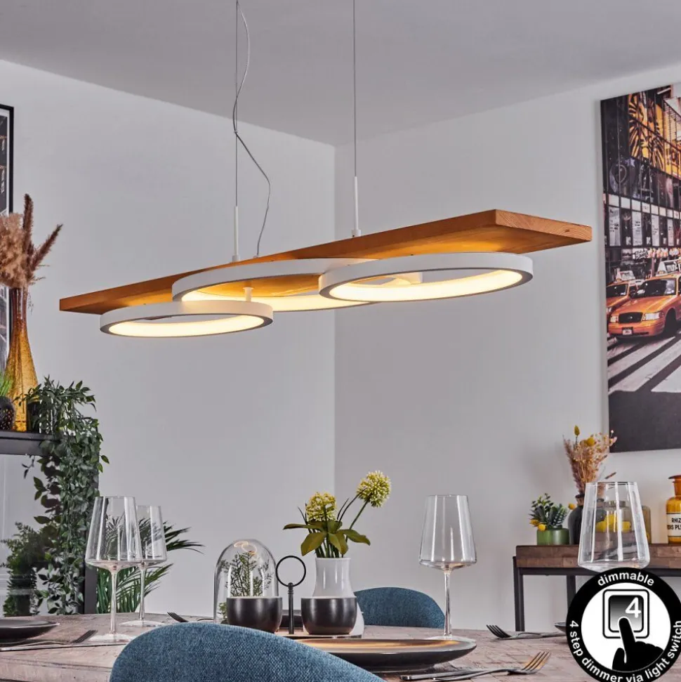 Suspension Pompu Led Ecru, Blanc, 1 Lumiere
