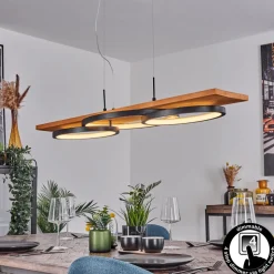 Suspension Pompu Led Ecru, Noir, 1 Lumiere