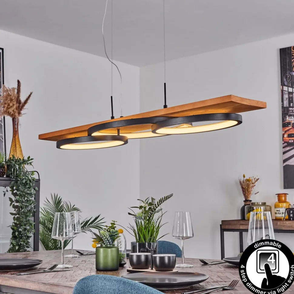 Suspension Pompu Led Ecru, Noir, 1 Lumiere