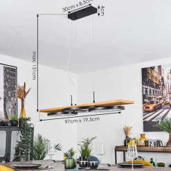 Suspension Pompu Led Ecru, Noir, 1 Lumiere