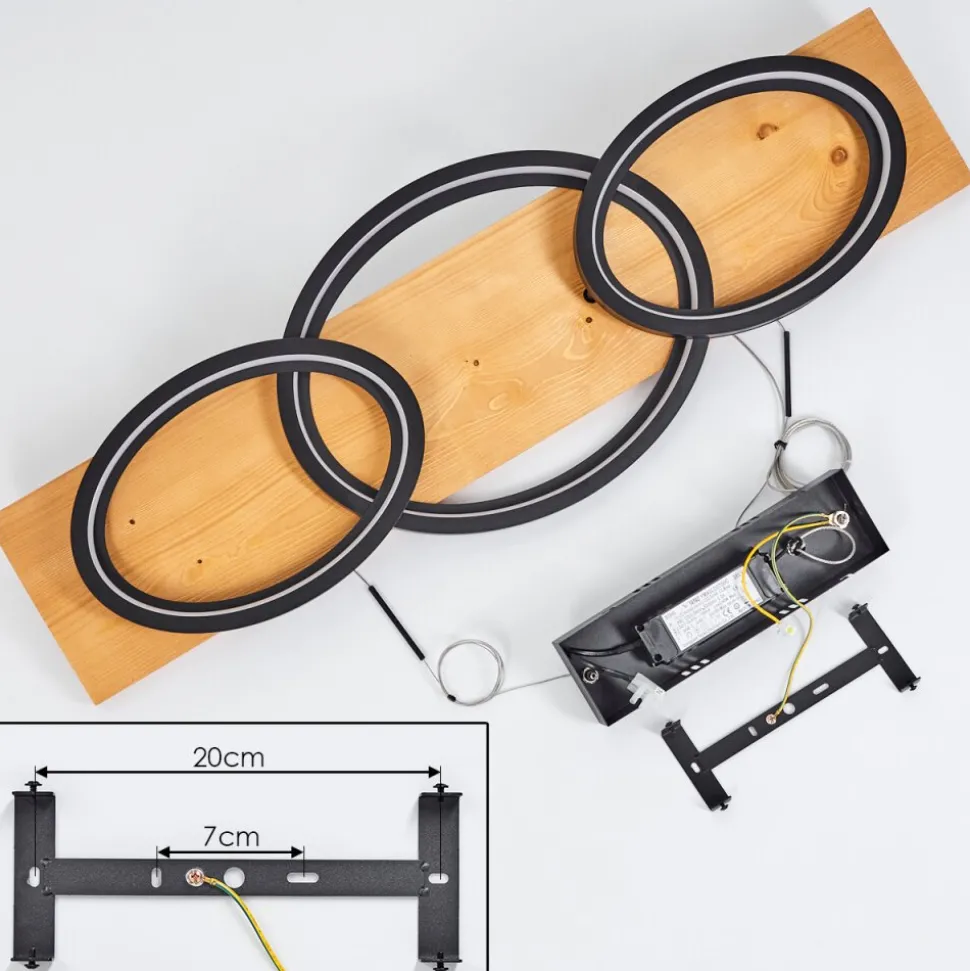 Suspension Pompu Led Ecru, Noir, 1 Lumiere