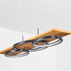 Suspension Pompu Led Ecru, Noir, 1 Lumiere
