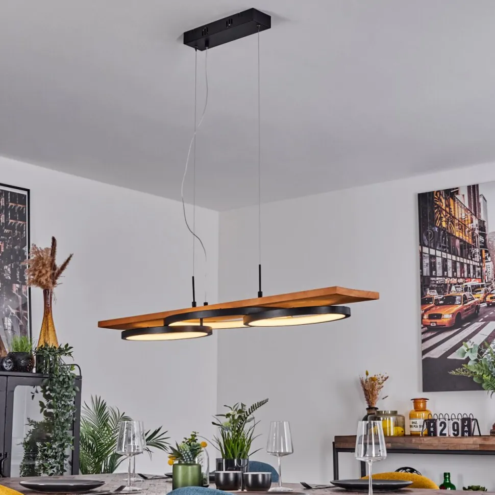 Suspension Pompu Led Ecru, Noir, 1 Lumiere