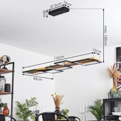 Suspension Pompu Led Ecru, Noir, 1 Lumiere
