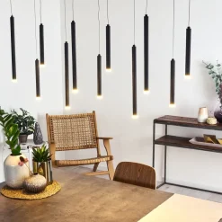 Suspension Porquera Led Noir, 11 Lumieres