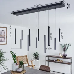 Suspension Porquera Led Noir, 11 Lumieres