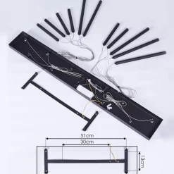 Suspension Porquera Led Noir, 11 Lumieres