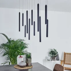 Suspension Porquera Led Noir, 11 Lumieres