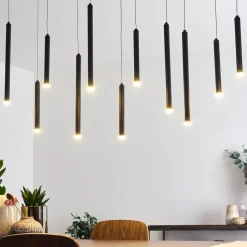 Suspension Porquera Led Noir, 11 Lumieres