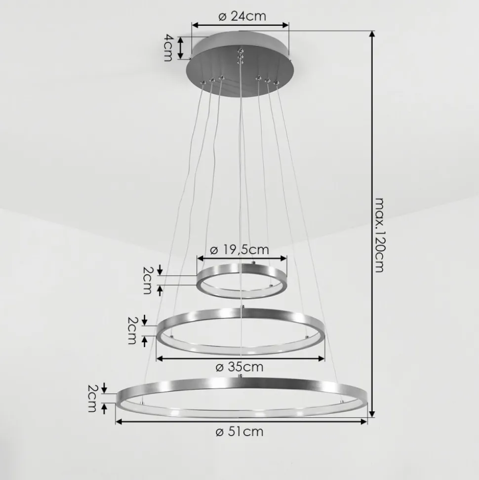 Suspension Preci Led Nickel Mat, 1 Lumiere