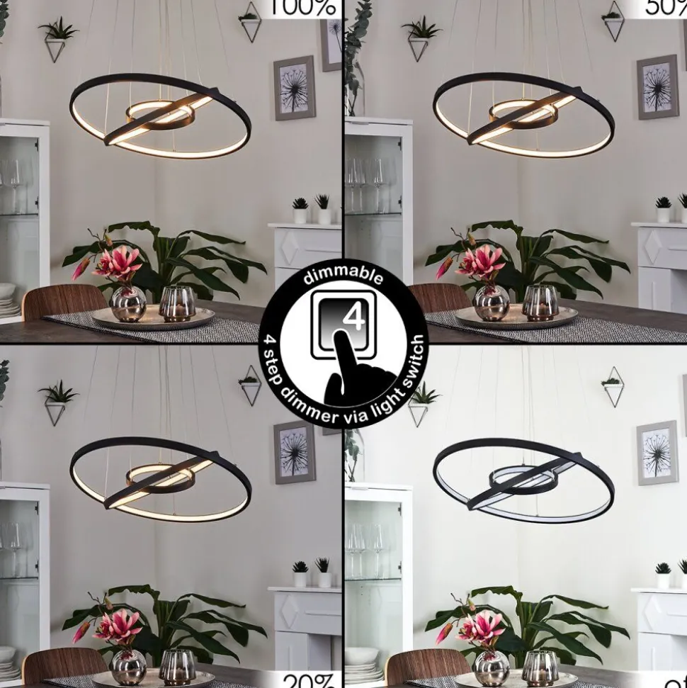 Suspension Preci Led Noir, 1 Lumiere