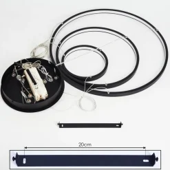 Suspension Preci Led Noir, 1 Lumiere