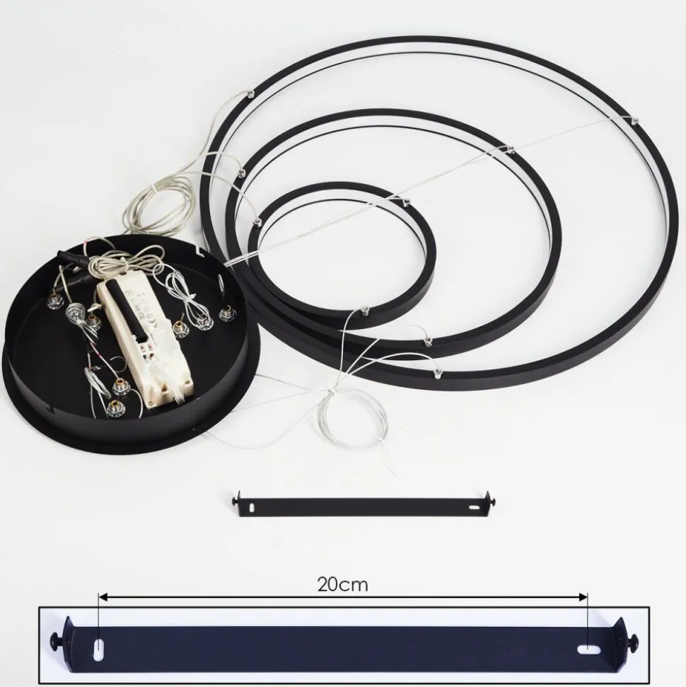 Suspension Preci Led Noir, 1 Lumiere