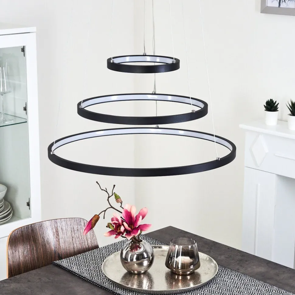 Suspension Preci Led Noir, 1 Lumiere