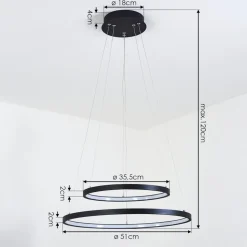 Suspension Preci Led Noir, 1 Lumiere