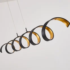 Suspension Rezat Led Noir Dore, 6 Lumieres