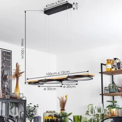 Suspension Rodekro Led Noir, 1 Lumiere