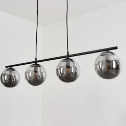 Suspension Salamonde Noir, 4 Lumieres