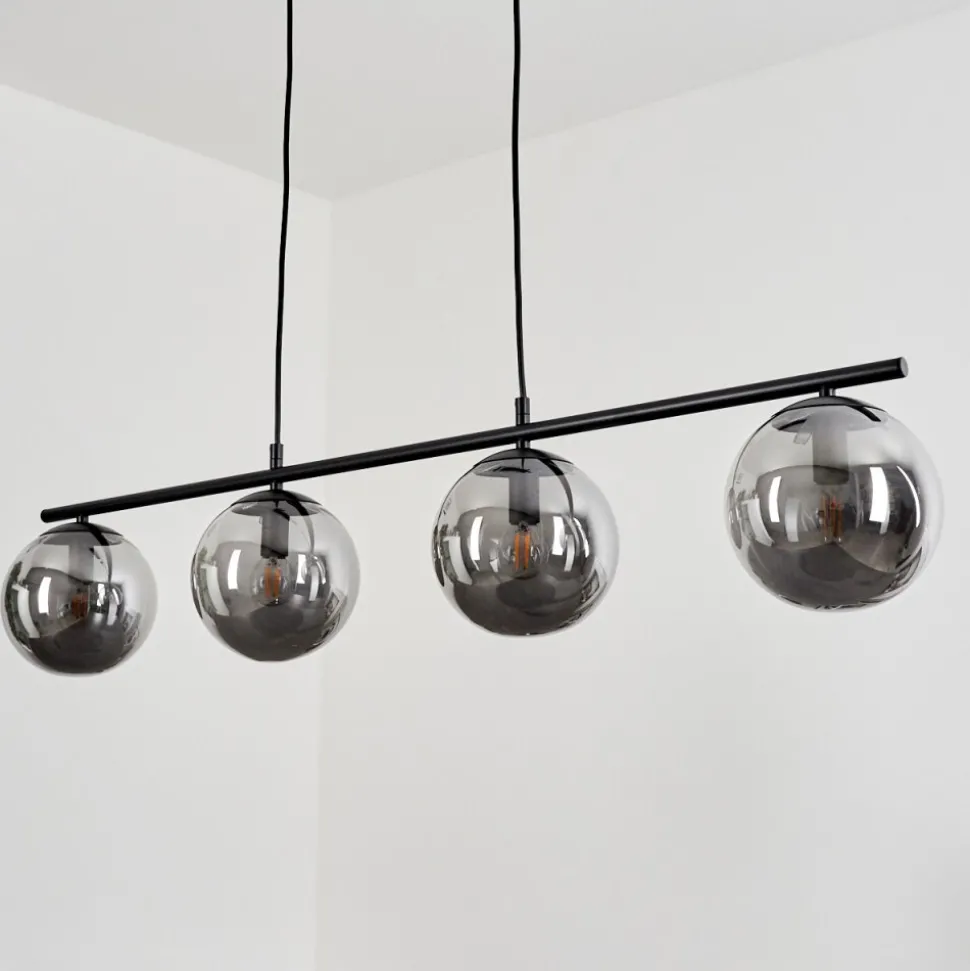Suspension Salamonde Noir, 4 Lumieres