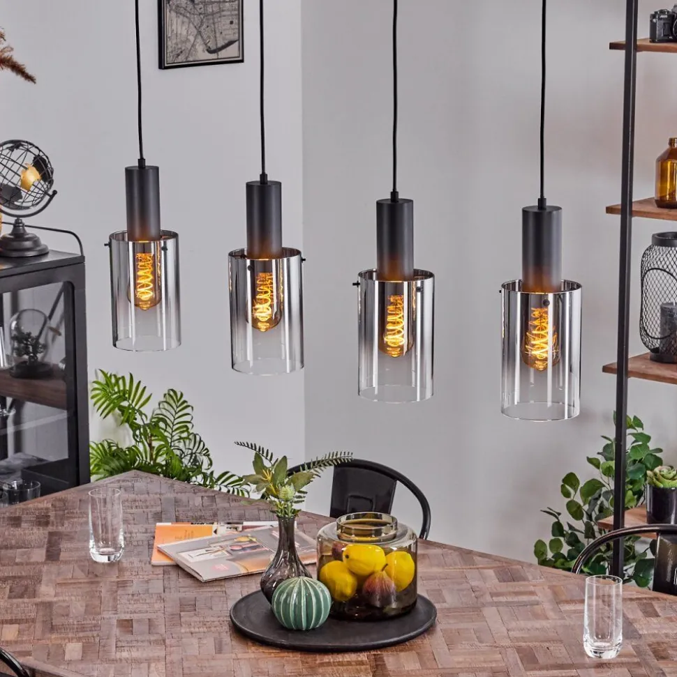 Suspension Sambour Noir, 4 Lumieres