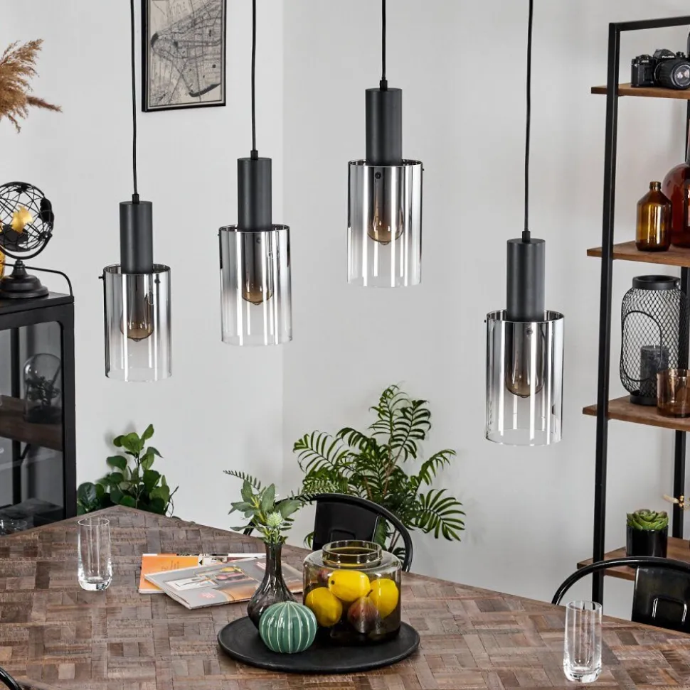 Suspension Sambour Noir, 4 Lumieres