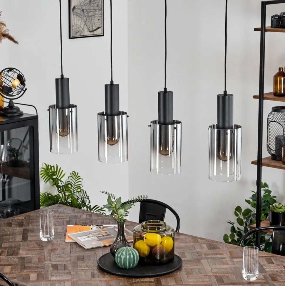 Suspension Sambour Noir, 4 Lumieres