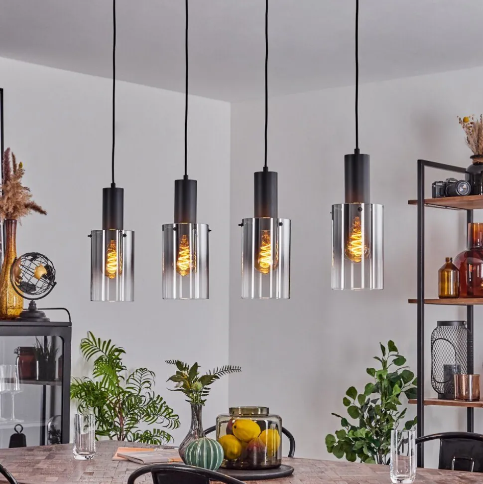 Suspension Sambour Noir, 4 Lumieres