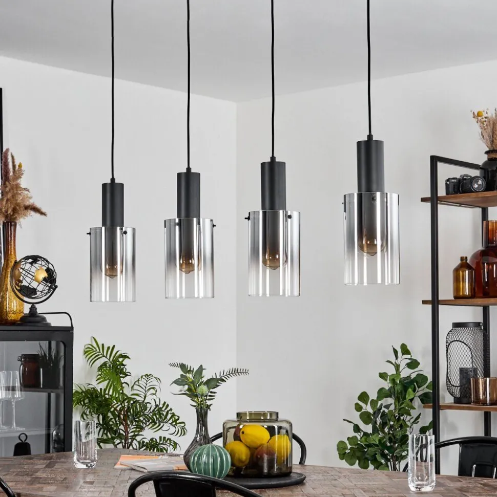 Suspension Sambour Noir, 4 Lumieres