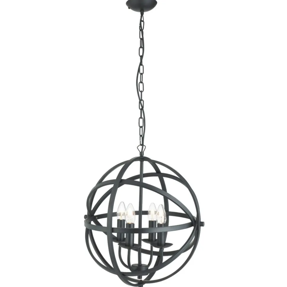 Suspension Searchlight Orbit Noir, 4 Lumieres