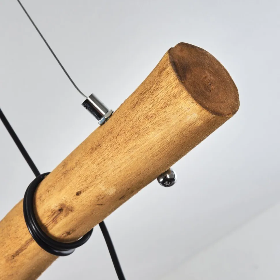 Suspension Seegaard Bois Clair, Noir, 4 Lumieres