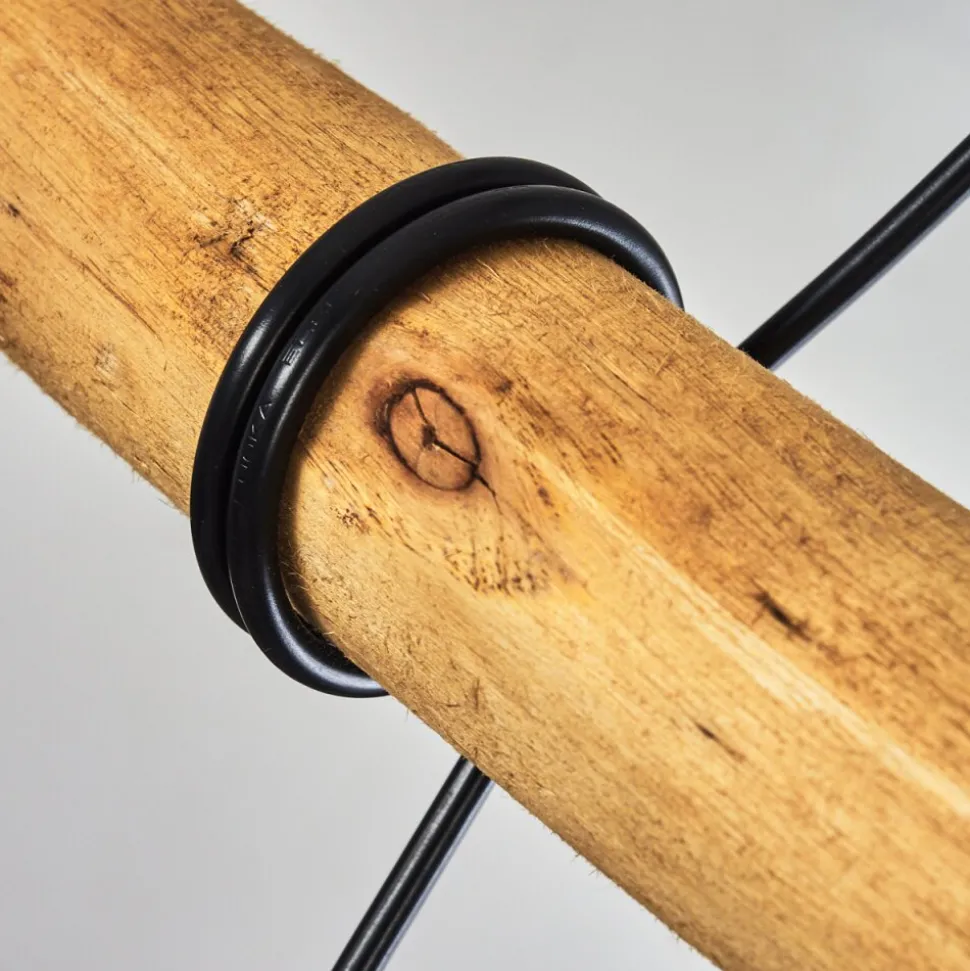 Suspension Seegaard Bois Clair, Noir, 4 Lumieres