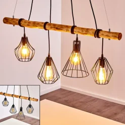 Suspension Seegaard Brun, Noir, 4 Lumieres