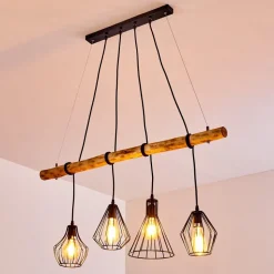 Suspension Seegaard Brun, Noir, 4 Lumieres