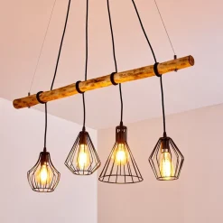 Suspension Seegaard Brun, Noir, 4 Lumieres