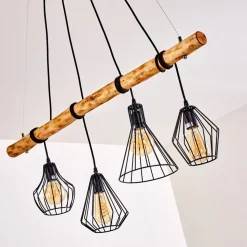 Suspension Seegaard Brun, Noir, 4 Lumieres