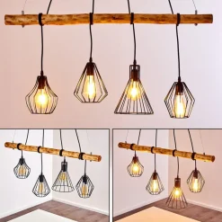 Suspension Seegaard Brun, Noir, 4 Lumieres
