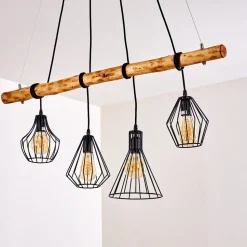 Suspension Seegaard Brun, Noir, 4 Lumieres
