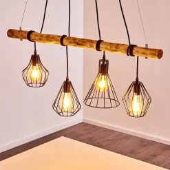 Suspension Seegaard Brun, Noir, 4 Lumieres